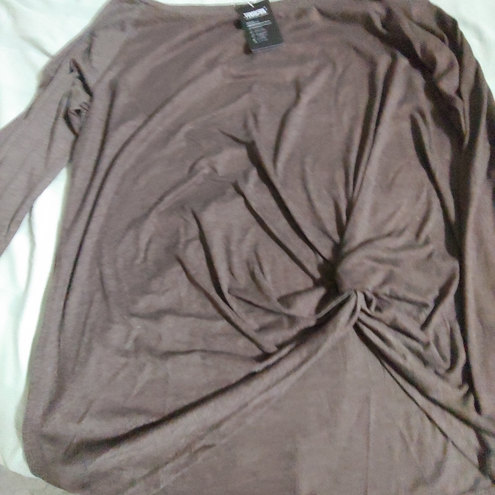 Temofon xxl boat neck with stretch knotted hem